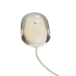 Apple Wired USB Mouse‎ Model M5769 Vintage Clear White Logo Retro Accessory